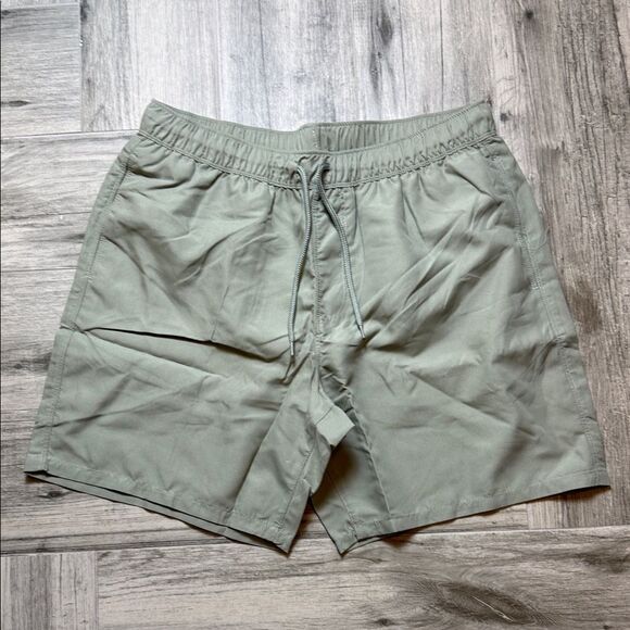 ASOS Olive Swim Trunks - Picture 2 of 9